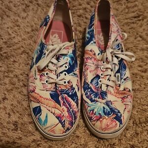 Vans Pink and Blue Sneakers Vibrant Design